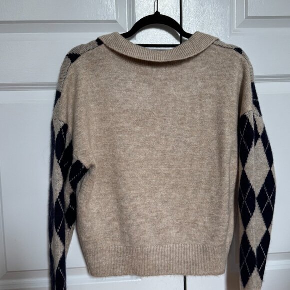 Blue & Cream Argyle Sweater - Picture 2 of 4